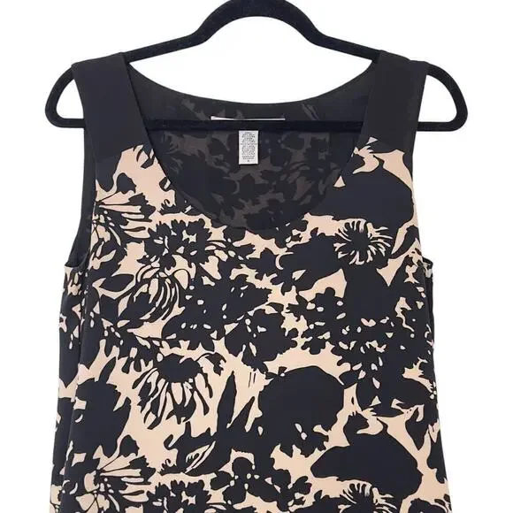 DVF Diane Von Furstenberg 95% Silk Sleeveless Tiered Hem Shift Dress (4) - Picture 7 of 13